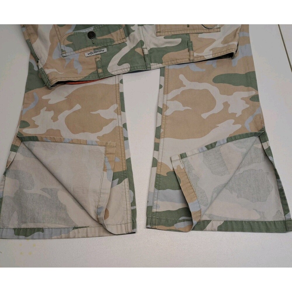 Vintage Abercrombie & Fitch Green And Tan Camo Pants Split Hem Women's 8 - Picture 9 of 10
